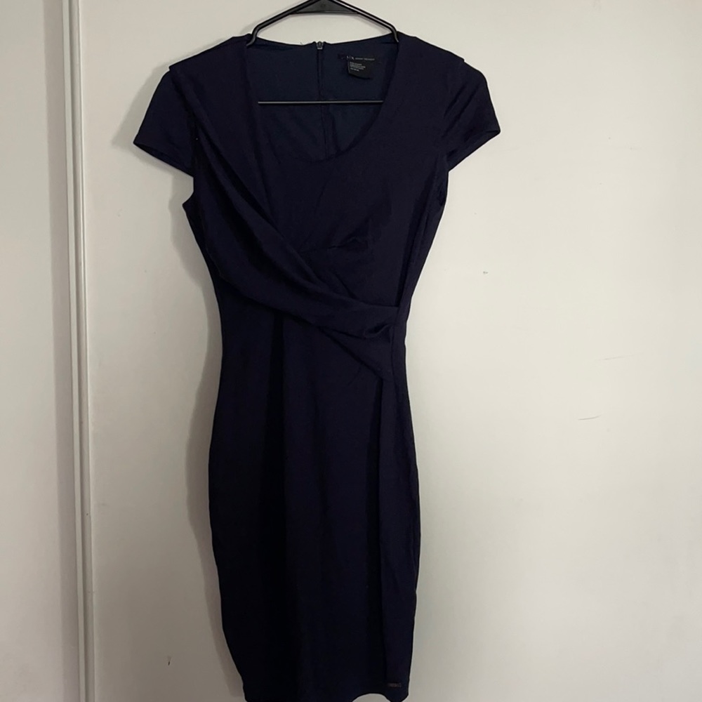 Armani Exchange casual mini dress, short sleeves, dark blue, XS size